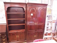 Two pieces of Ethan Allen furniture: three-shelf
