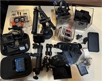 Container of GO Pro Camera Mounts & Accessories