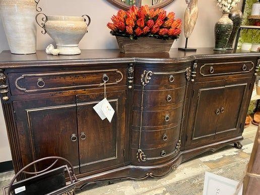 Large Walnut Hacienda Style Buffet/Sideboard