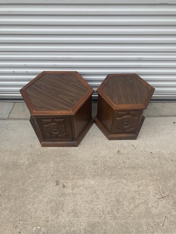 Vintage Hexagon End Tables