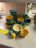 Fiesta Plates, Cups, Salt & Pepper, bowls some w/