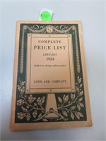 Antique 1924 Ginn and Company Printing Price List