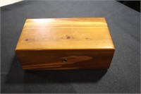 Cedar jewelry box with key