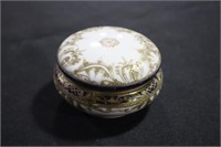 Nippon hand painted covered dresser dish