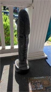 CONCRETE EASTER ISLAND STATUE 26 IN TALL DAMAGED