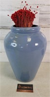 Blue Vase 13" Has Crack