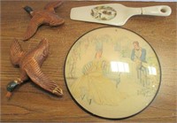 Currier & Ives Pie Server, Victorian & Duck Plaque