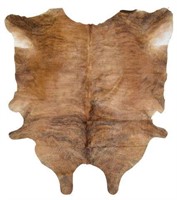 LARGE TANNED BROWN AND BLACK COWHIDE, 89.5" x 81"