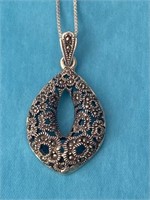 8.5in. Sterling Silver Necklace & Pendant 6.30
