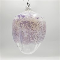 Purple Acorn Shaped Art Glass Christmas Ornament