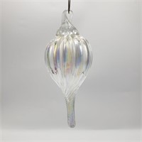 Clear Art Glass Christmas Ornament