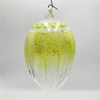 Lime Green  Acorn Shaped Art Glass Ornament