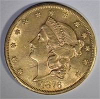 1876-CC $20.00 GOLD LIBERTY  AU/BU