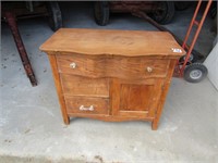 OAK BOW FRONT WASH STAND- MISSING A COUPLE