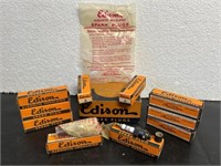 Vintage car parts. Edison Spark plugs. In box.