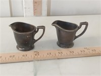 2 antique The Columbia Club Silver 2oz creamers