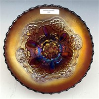 Dugan Amethyst Double Stem Rose Footed Bowl