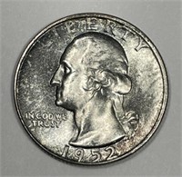 1952-S Washington Silver Quarter Color Toned BU