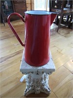 Pedestal and Metal Pot