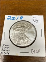 UNC. 2018 U.S. SILVER EAGLE DOLLAR