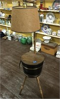 Vintage Side Table Lamp w/ Storage