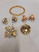 Lot of Antique Jewelry- Earrings Brooch Bracelet