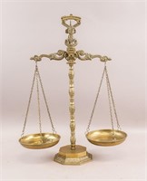 Vintage Brass Carved Balance Scale
