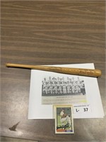 Mike Jeffcoat Ball Card Signed & 1975 Bat PB, AR