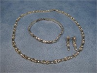 Sterling Silver Necklace, Bracelet Set Hallmarked