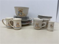 22 pc vintage Tienshan Stoneware plate & bowl set