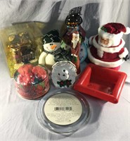 Various Vintage Christmas Candles and Soaps
