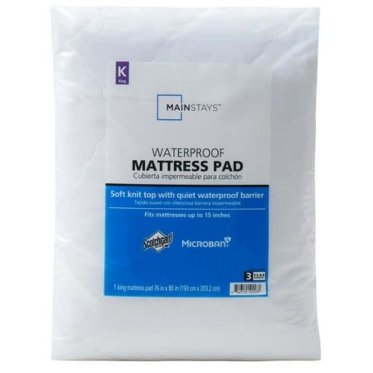 King  Sz K Mainstays Waterproof Mattress Pad