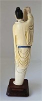 Antique Polychrome Carved Ivory Quan Quan? Figure