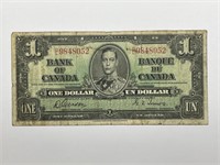 CANADA: 1937 $1 Note Gordon/Towers Short Snorter