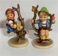 M. J. Hummel Figurines ”Appletree Boy & Girl”