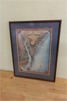 Large The Cape Fear Map Framed Print