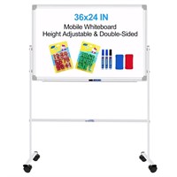 Magnetic Dry Erase Board with Stand Double-Sided