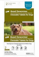 Chewable Quad Dewormer for Dogs  26-60 lbs