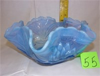 blue ruffled bowl (water lily design)