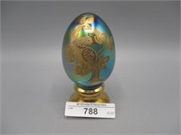 Fenton gold painted egg-Partridge in a Pear tree