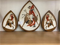 MID CENTURY BULL FIGHTING PLAQUES