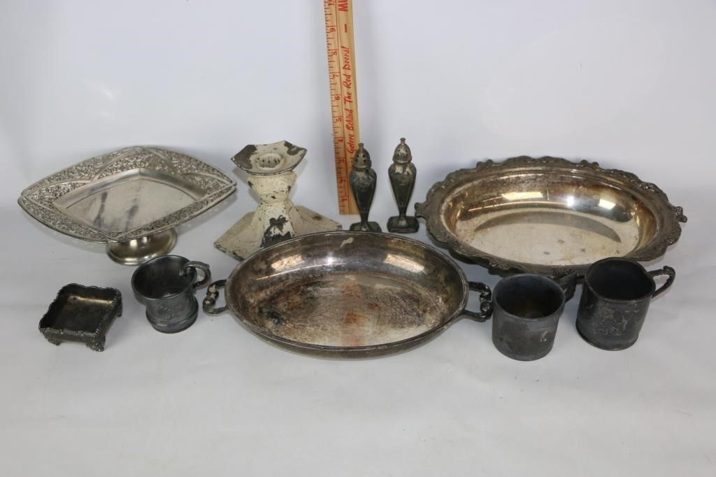 Lot of Silver Plated Items and Metal