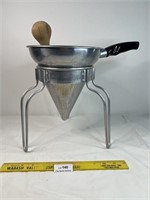 Vintage Juicer Stainer with Stand & Wood Pestel