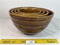 Stoneware Crock Nesting Bowl Set SEE PICS a