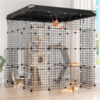 XiaZ Large Cat Cage with Crate Cover, DIY Outdoor
