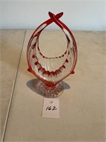 Vintage Murano blown glass red and clear