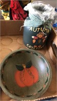 tealight jar and pumpkin bowl