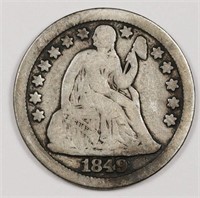 1849 Seated Liberty Dime