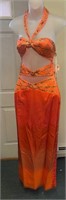 3 Tone Orange Dress 605901 Sz 8