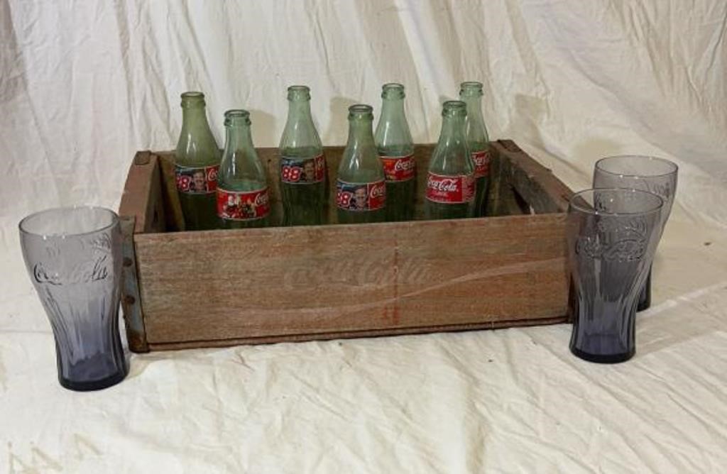 Vintage Coca-Cola Crate, (3) Coca-Cola Purple
